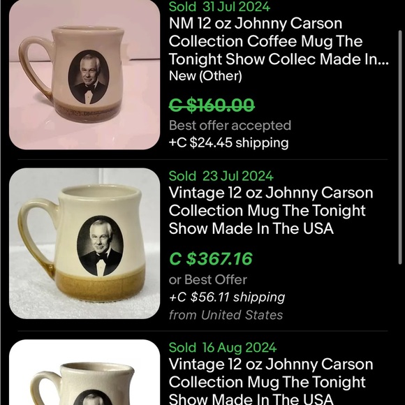 Vintage Johnny Carson 12 oz Collection Mug The Tonight Show Made In The USA - Picture 5 of 5